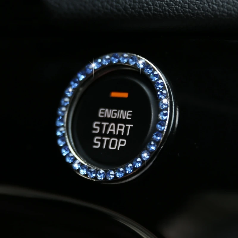 Blue Для kia sportage 3 Модифицированная специальная кнопка Зажигания декоративное кольцо украшение интерьера автомобильные аксессуары - Цвет: Blue