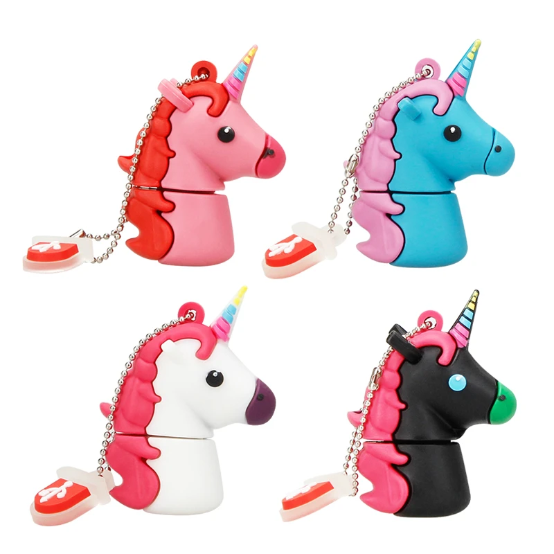 Классическая usb-флешка с единорогом, 32 ГБ, милый мультяшный Usb флеш-накопитель, 128 ГБ, 64 ГБ, 16 ГБ, 8 ГБ, 4 Гб, флеш-накопитель, Usb 2,0, прекрасный подарок, карта памяти