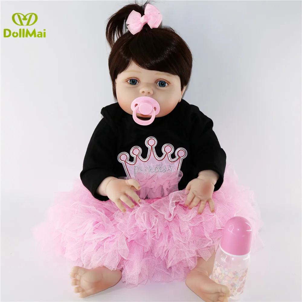 DollMai bebes reborn полностью виниловый силиконовый корпус куклы Новорожденные игрушки