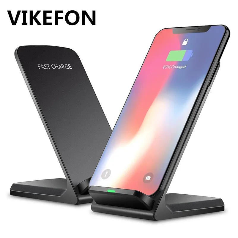 VIKEFON популярное 10 вт Qi беспроводное зарядное устройство для iPhone X XS Max XR 8 Plus QC3.0