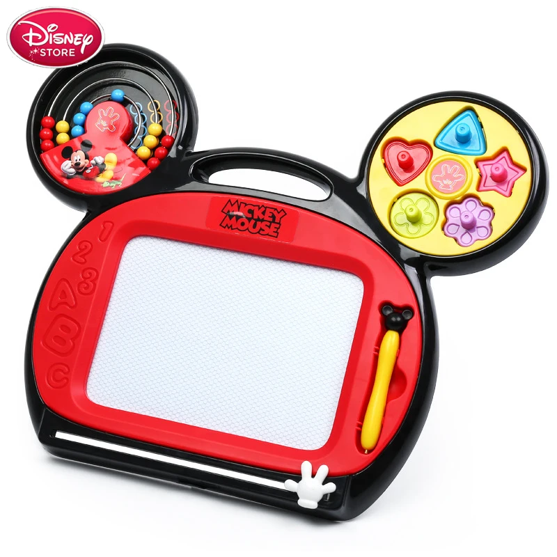 mickey Дисней Микки Минни Маус Детский набор красок доска для рисования с игрушками Развивающие игрушки для девочек мальчиков магнитная доска Детский подарок - Цвет: mickey