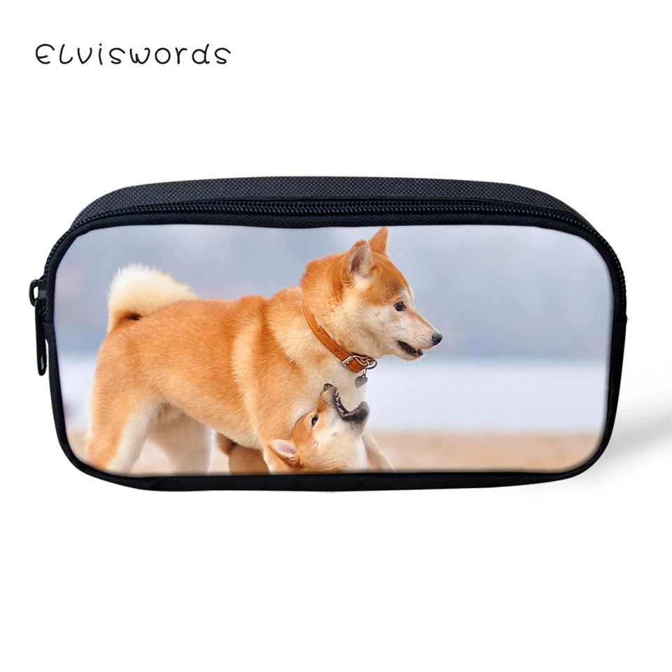 Детский пенал ELVISWORDS Kawaii shaba Inu Dogs с рисунком для студентов канцелярская коробка
