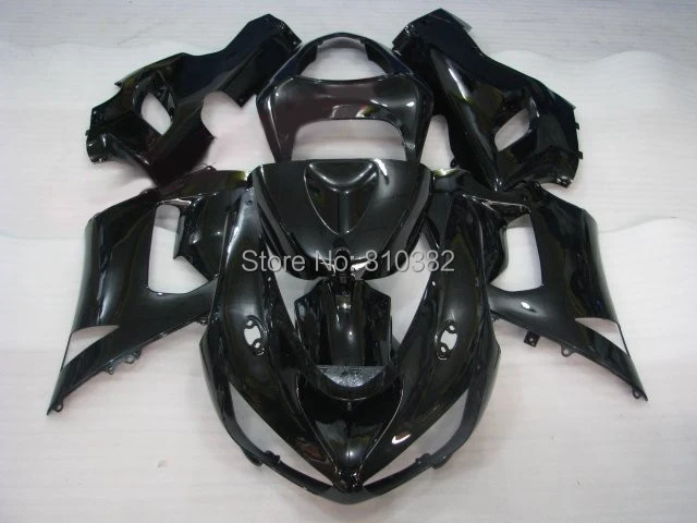Набор обтекателей для мотоциклов KAWASAKI Ninja ZX6R 05 06 636 2005 2006 все глянцевые черные ABS