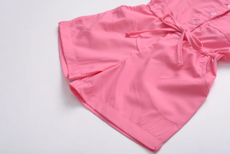 Новое Летнее Детское платье для девочек однотонные комбинезоны с бантом в