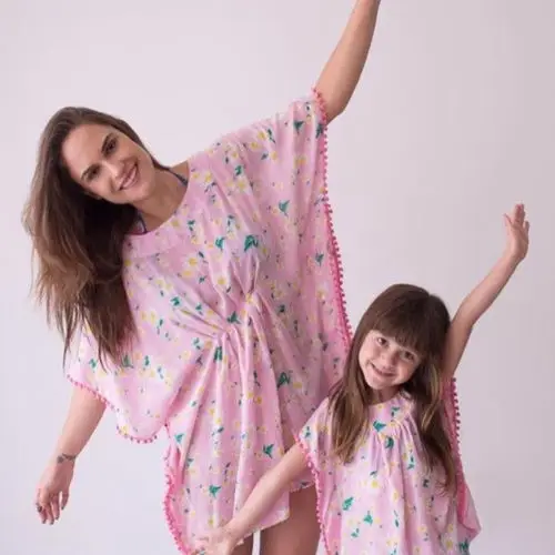 Fashion Kids Baby Girls Dress Beach Sundress Flower Fringe Dresses Bikini Clothing Round Neck Cover Sets | Детская одежда и обувь