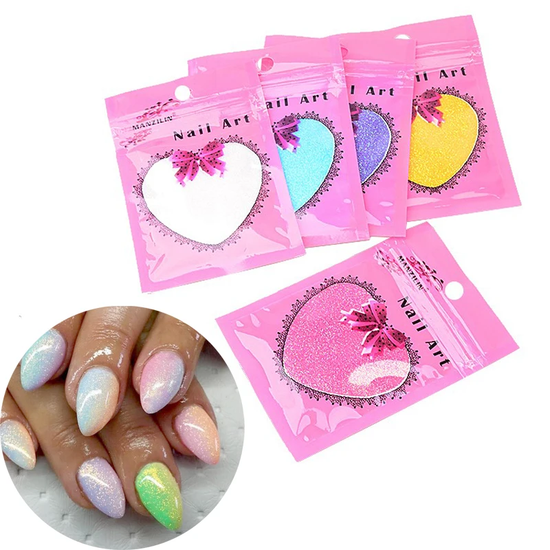 5 шт./лот лазерный блеск для ногтей порошок УФ гель лак хром пигмент пыль