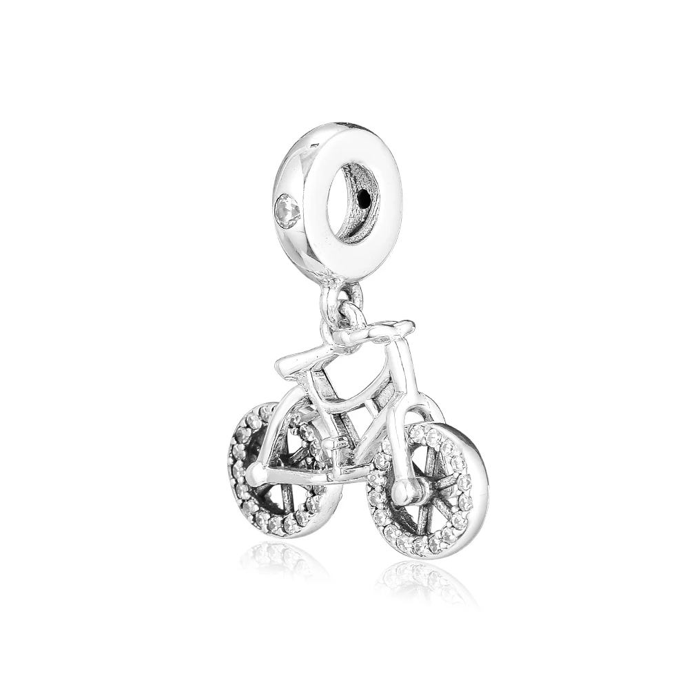Подходит для браслетов Pandora Brilliant Bicycle Hanging Beads 100% Стерлинговое Серебро 925 пробы