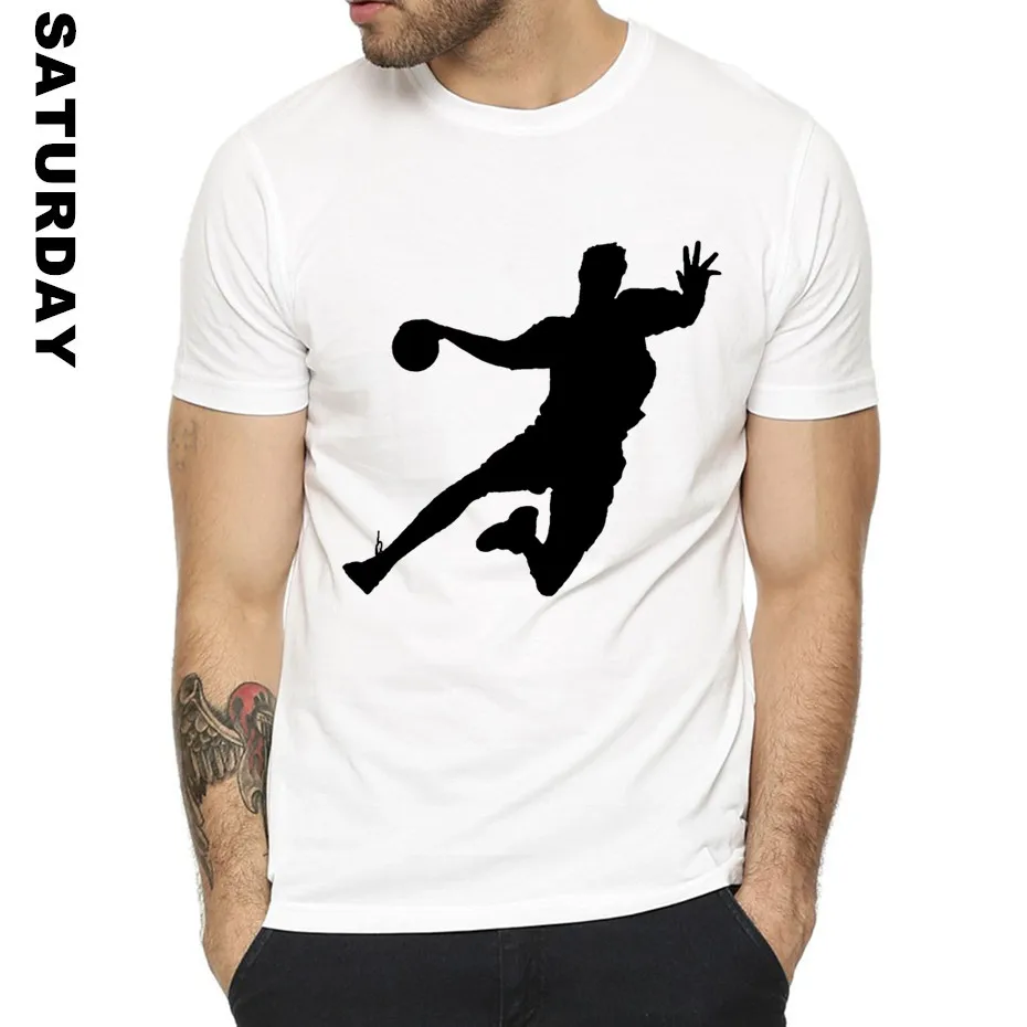 Keep Calm And Play Handball Design забавная футболка для мужчин и женщин с круглым вырезом