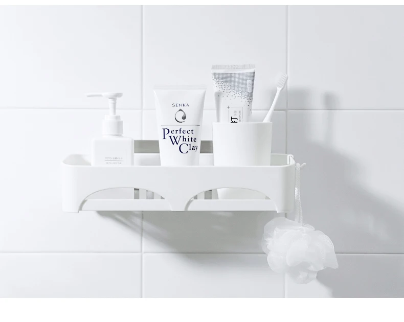 KLX High quality bathroom Vacuum Strong Suction cup shelf Kitchen Punch free No trace Spice rack home Storage makeup organizer