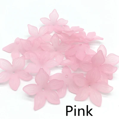 Pink 29 мм матовый прозрачный пятилистник цветок дизайн ювелирных изделий антикварные волосы свадебные аксессуары для волос материал этнический стиль - Цвет: Pink