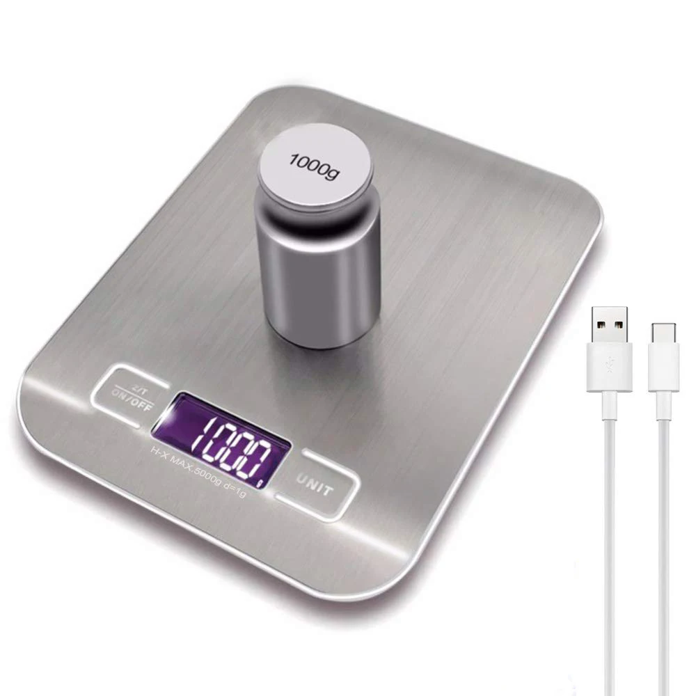 Электронные кухонные весы с USB цифровые пищевые из нержавеющей стали ЖК дисплеем