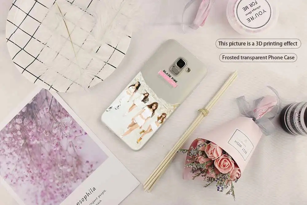Blackpink черный, розовый для чехол для телефона samsung Galaxy j6 J8 J7 J5 J3 J4 Plus J610 Prime Мягкий силиконовый чехол