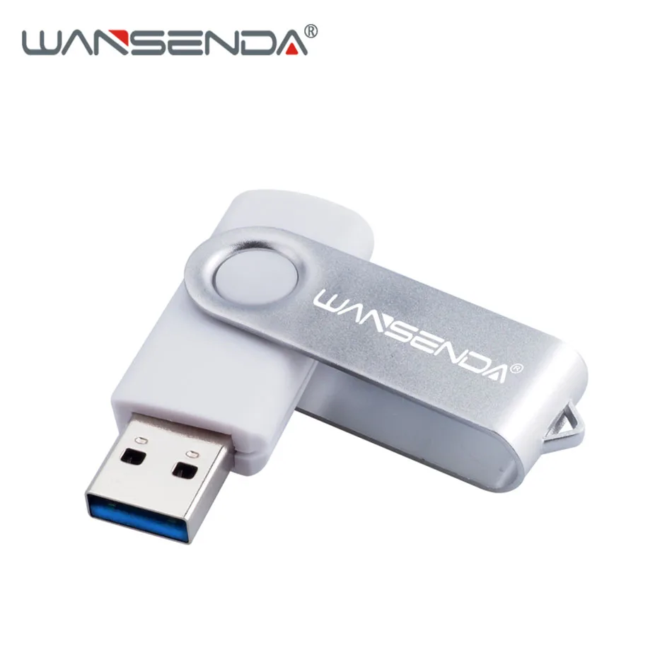 Белый Wansenda USB флеш-накопители поворотные Внешние USB 3,0 флеш-накопители 256 ГБ 128 Гб 64 ГБ 32 ГБ 16 ГБ 8 ГБ 4 ГБ высокоскоростные креативные флеш-накопители - Цвет: Белый