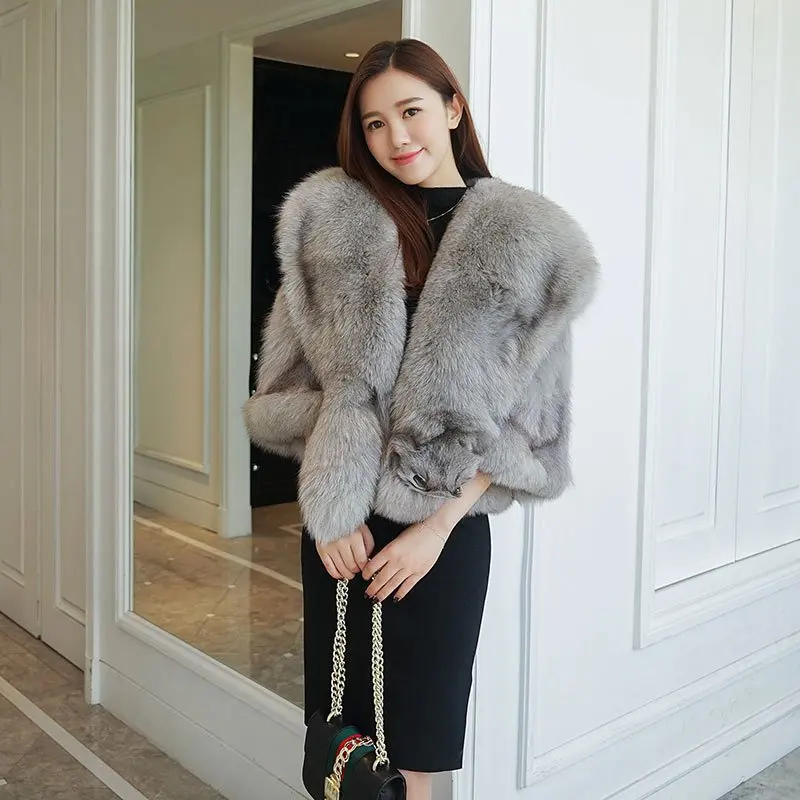 Шуба женская из натурального меха лисы утепленная шуба верхняя одежда осень зима