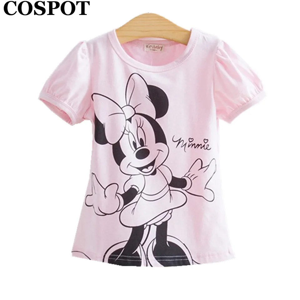 COSPOT/Летняя футболка для маленьких девочек с Минни, hello kitty детские футболки с героями мультфильмов одежда для маленьких девочек Новинка года, 10