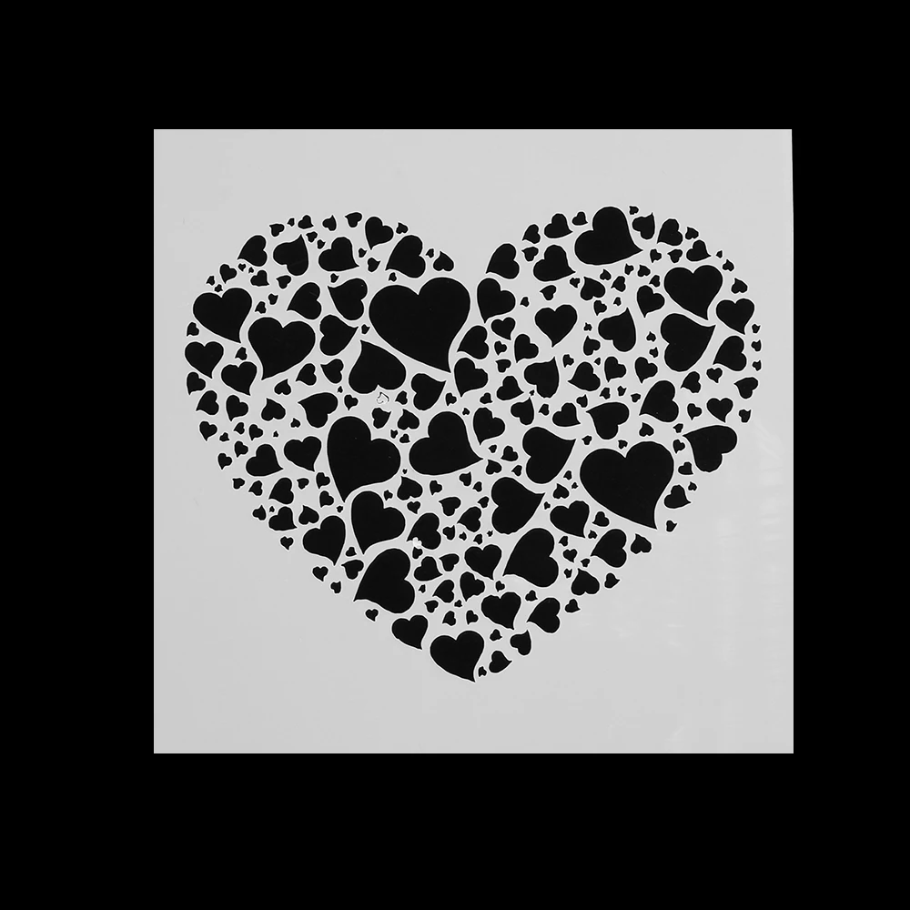 1 шт. пластиковый трафарет для рисования сердечками и цветами настенной живописи