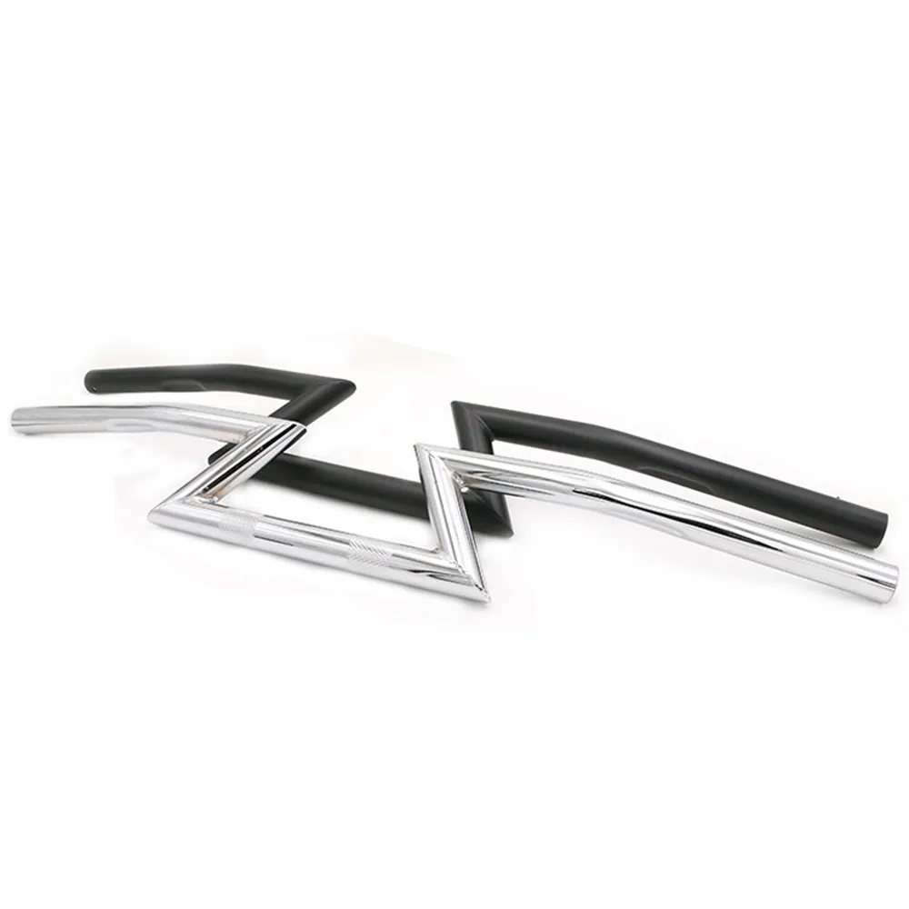 Черный/хром 1 "25 мм ручка на руль Z Bars для Honda Yamaha Suzuki Kawasaki forHarley Dyna Touring Cruiser Chopper