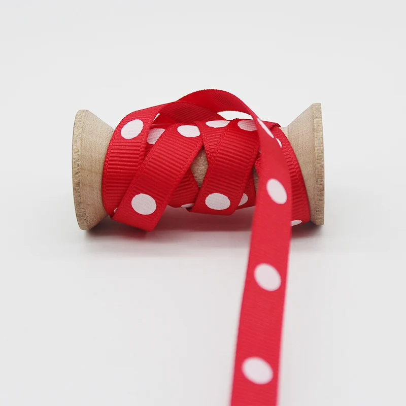 Корсажная лента с принтом в горошек 3/8 дюйма 9 мм|Ленты для шитья| |