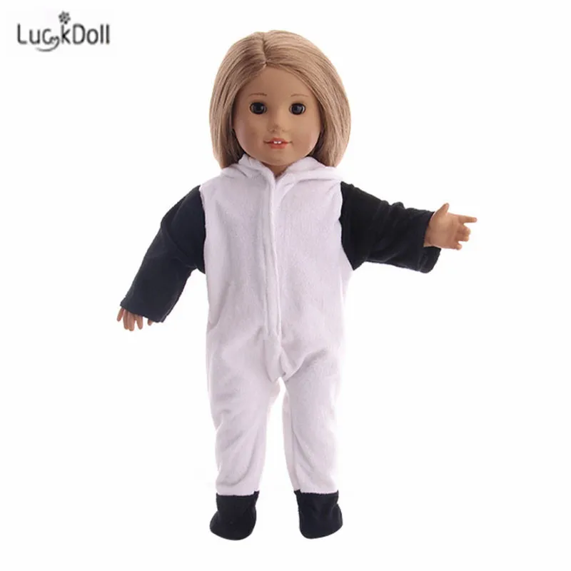 Повседневная Милая Пижама LUCKDOLL в виде панды подходит для 18-дюймовых американских