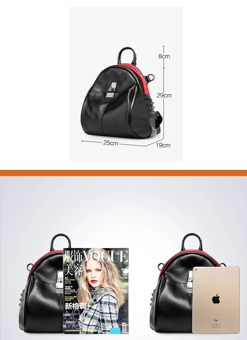 Женские Модные Пояса из натуральной кожи рюкзак дамы заклепки замок коровьей