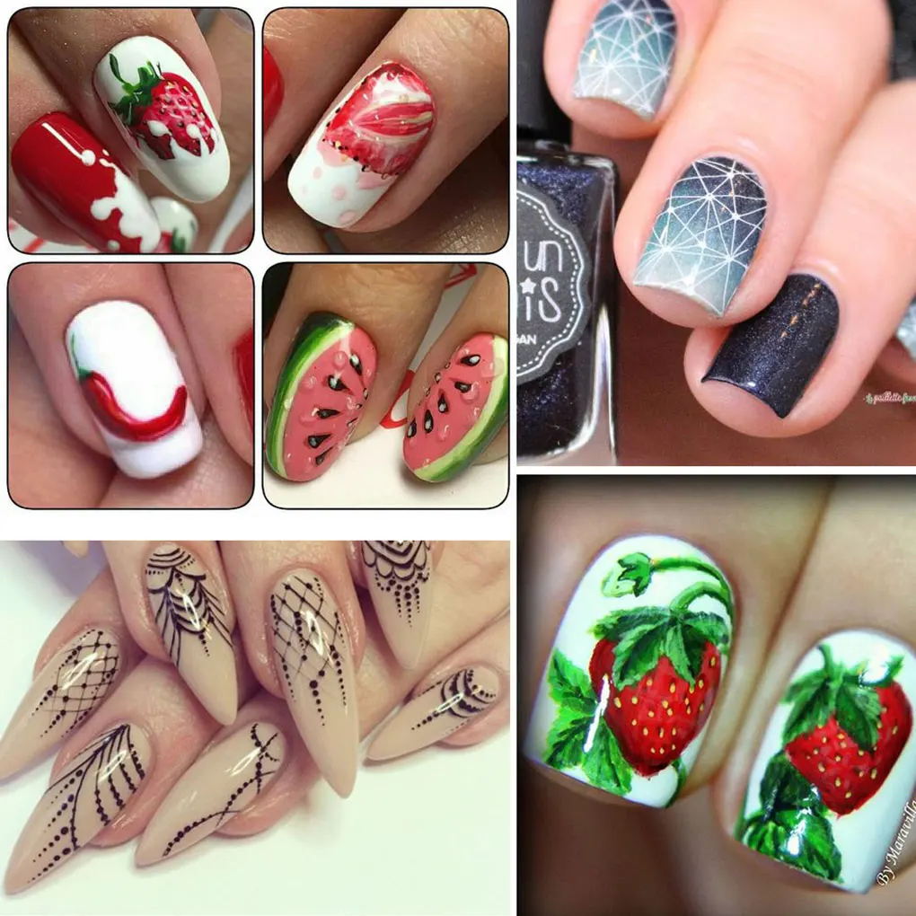 12 листов/набор красочные фрукты ногтей переводная наклейка цветок