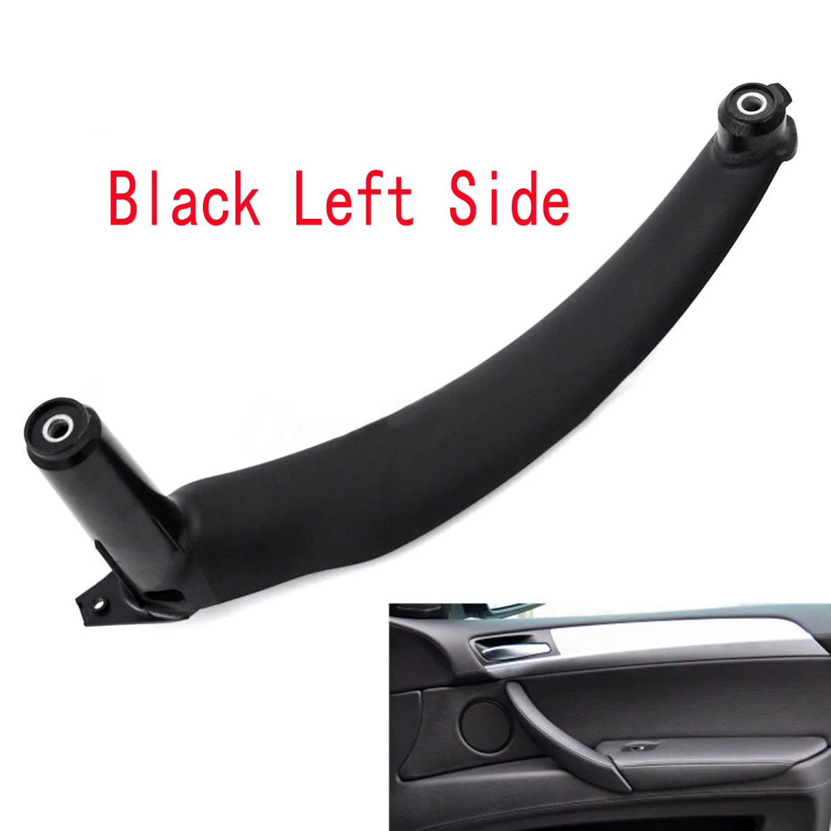 

1xBlack Left Inner Door Panel Handle Pull Trim Cover For BMW E70 X5 Parts