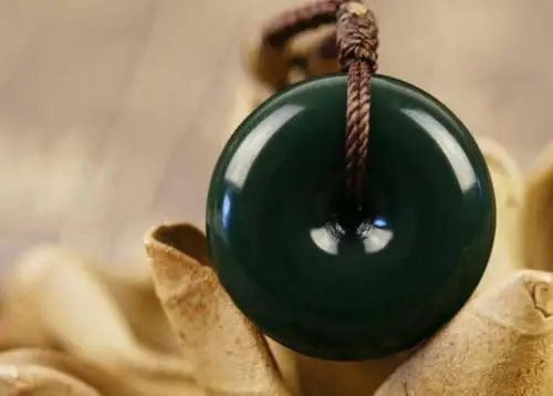Ювелирные изделия Koraba Good Luck Круглый Китайский BI Пряжка Hetian нефритовый кулон 100%