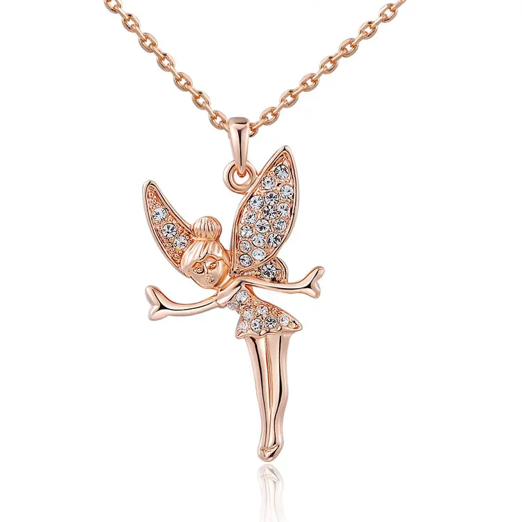 Моды ангел хранитель кукла Цепочки и ожерелья для девочек Горячие Collier Femme