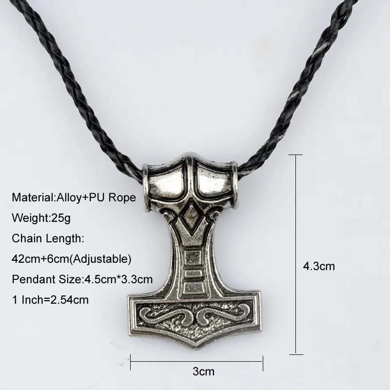 Прямая поставка 1 шт. неоготическое Норвежское ожерелье с якорем Mjolnir