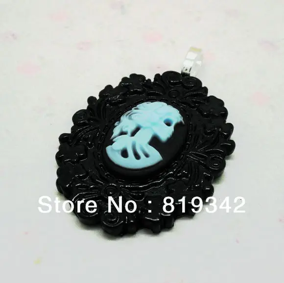 Бесплатная доставка 6 шт./партия кулоны в оправе камея с изображением скелета