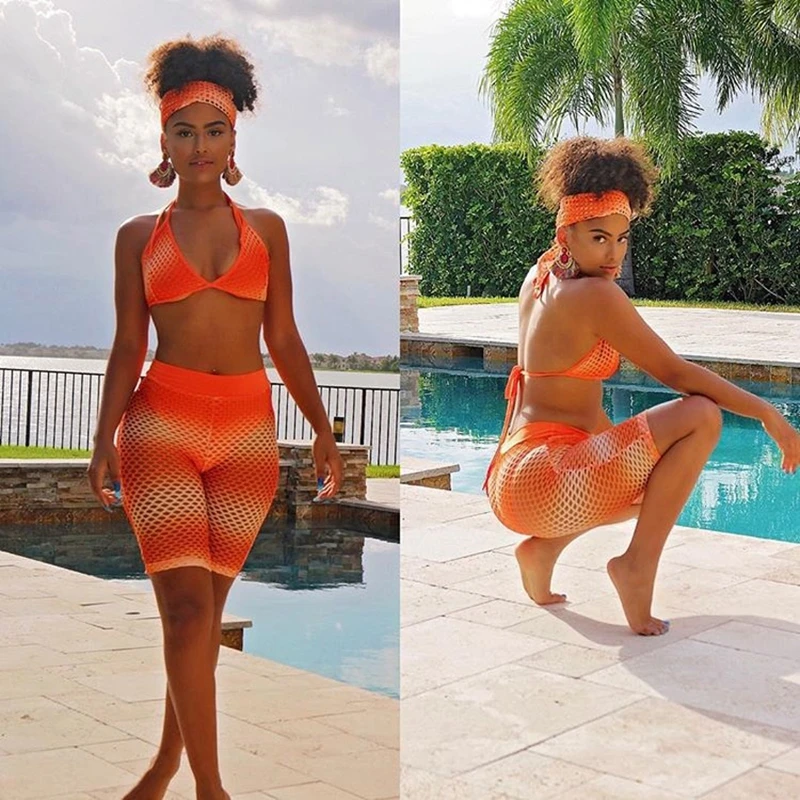 Соблазнительный сетчатый комплект бикини новинка 2019 женские купальники 3