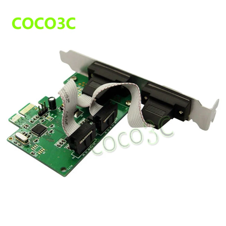

WCH382 Chipset PCI-e 2 Serial ports Controller card PCI express to RS232 com port adapter for printer, scanner, modem