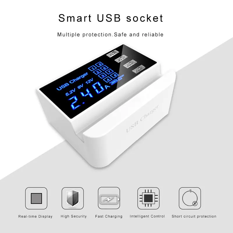 Многофункциональная зарядная станция usb для телефона планшета быстрая 4 порта