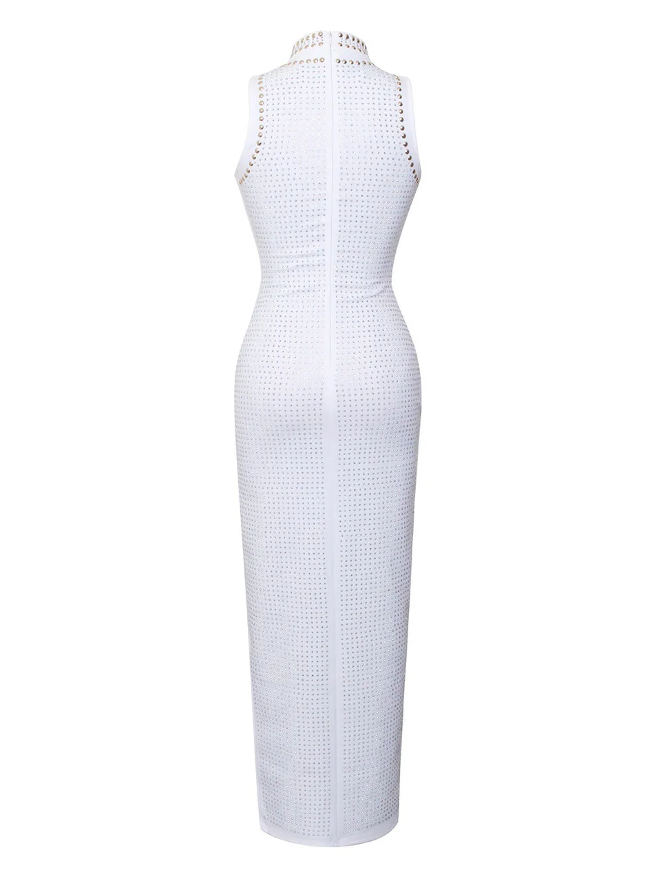 Женское Бандажное платье с заклепками без рукавов сексуальные платья лямкой на