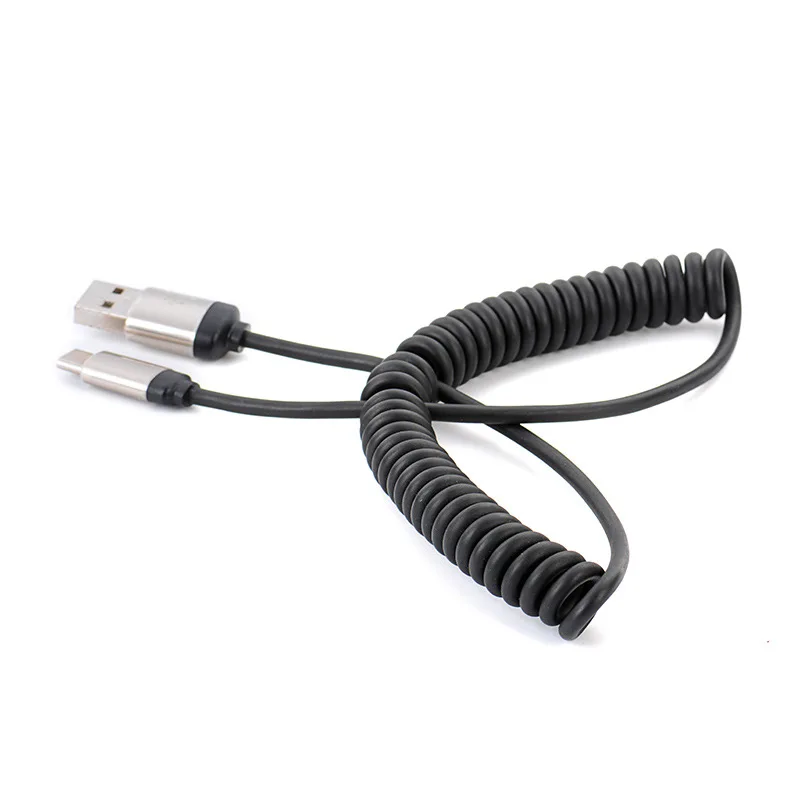 Fast charge Type-c spring data cable for Samsung S8 car long telescopic charging line millet 6/ Huawei P10 | Электроника