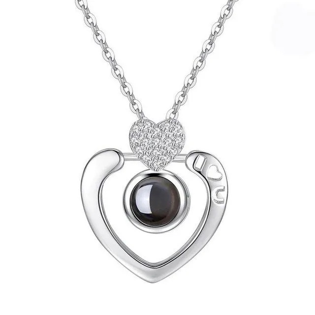 Silver 5 SG новые творческие 100 языков я люблю тебя 520 ожерелья воспоминания о романтической любви заказной кулон чокер леди девушка подарок на день Святого Валентина - Окраска металла: Silver 5