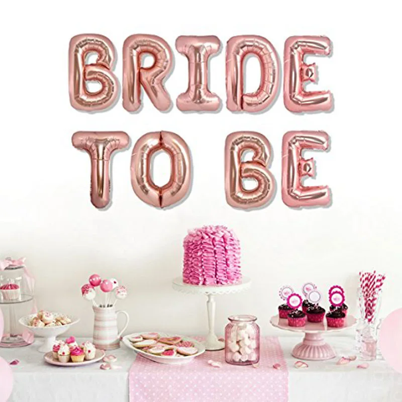 Невеста быть шары из фольги в виде букв висит баннер с 6 матовые воздушные