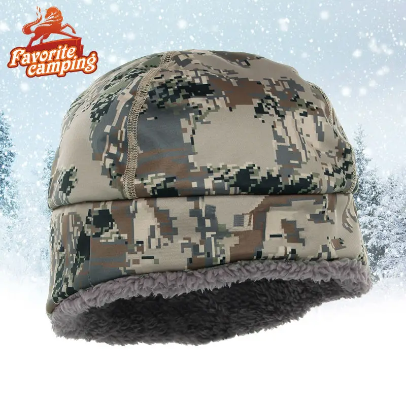 Мужская зимняя шапка SKAZKA камуфляжные охотничьи шапки sitka Windstopper + Primaloft с мехом BOREAL