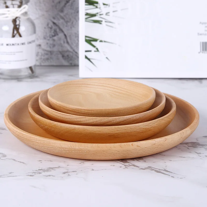 Японский Elm круглый поднос из цельного дерева закуска сушеные фрукты закуска тарелка используется для креативной Западной кофе Десерт суши ужин тарелки