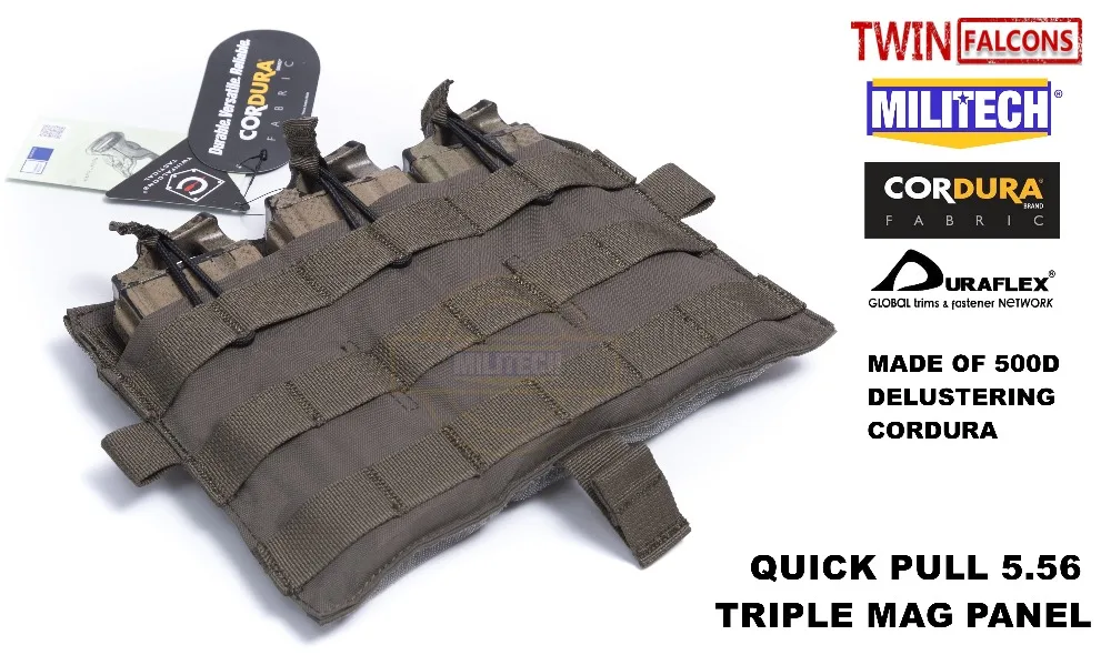 MILITECH TWINFALCONS TW Delustered Crye CP Съемная Лоскутная Тройная M4 5,56 Mag плоская панель для AVS CPC JPC 2,0 FCSK 2,0