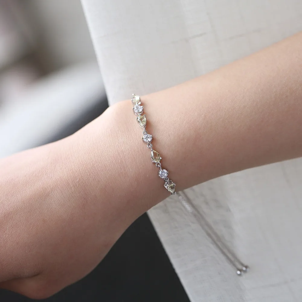 Женский Регулируемый браслет австрийский класса ААА с блестящими бусинами |