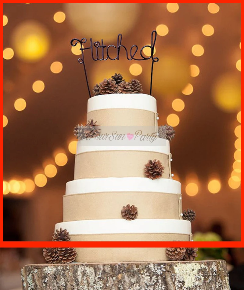 Бесплатная доставка рустикальная проволока для свадебного торта топперы медные