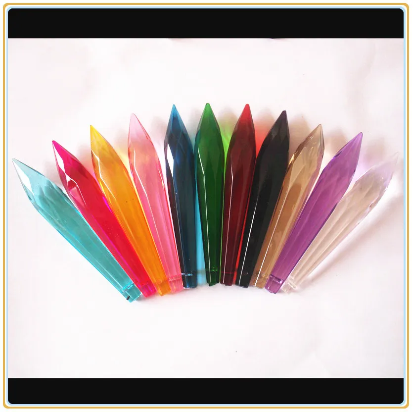 76 мм 35 шт Разноцветные Хрустальные стеклянные сосульки многогранная подвесная