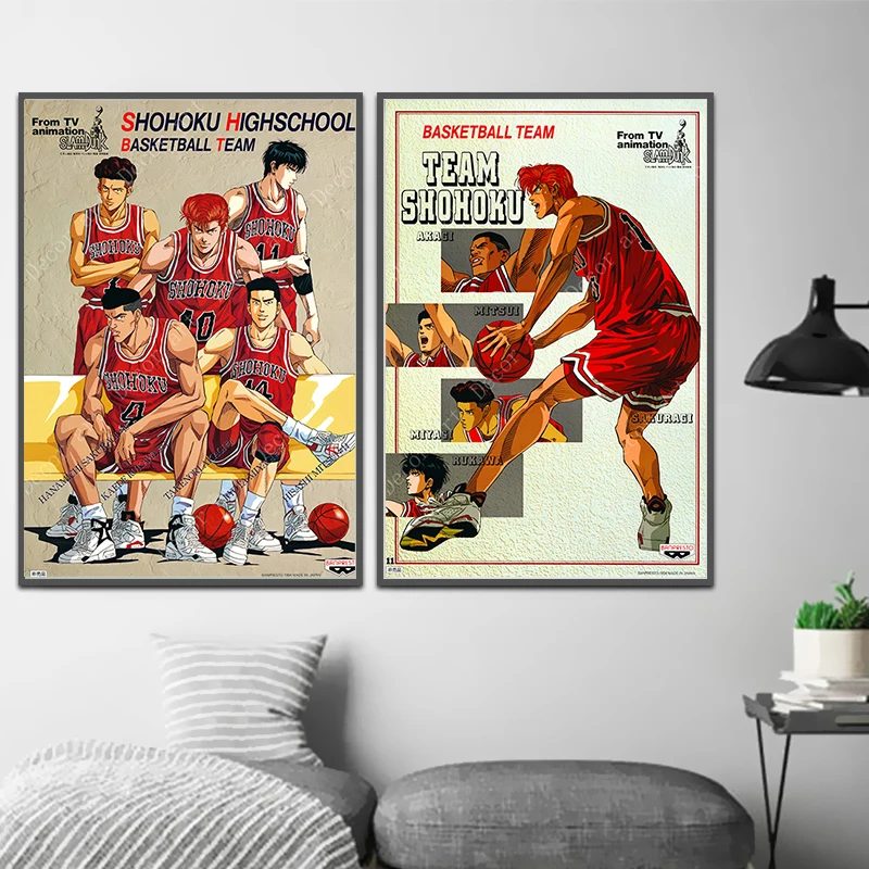 SLAM DUNK японский мультфильм Баскетбол Мальчик Аниме Комикс Холст Картина