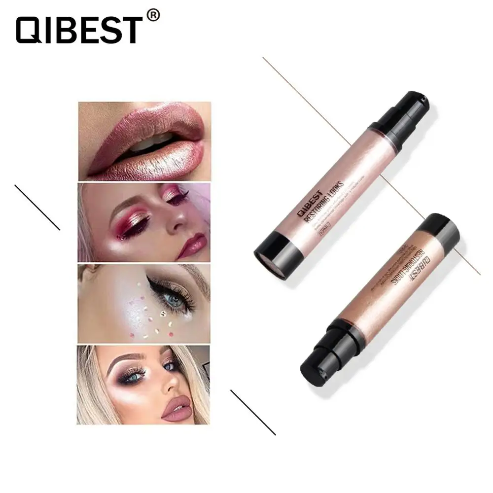 QIBEST 5 цветов высокая глянцевая жидкость яркий выделитель блеск для губ Макияж лица женская красота