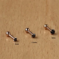 316l stainless steel screw back zircon stud earrings 2mm to 8mm classical style rose gold ip plating no easy fade allergy free