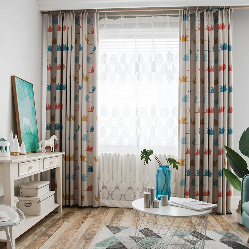 Новые сценические занавески для окон современные элегантные с принтом гостиной