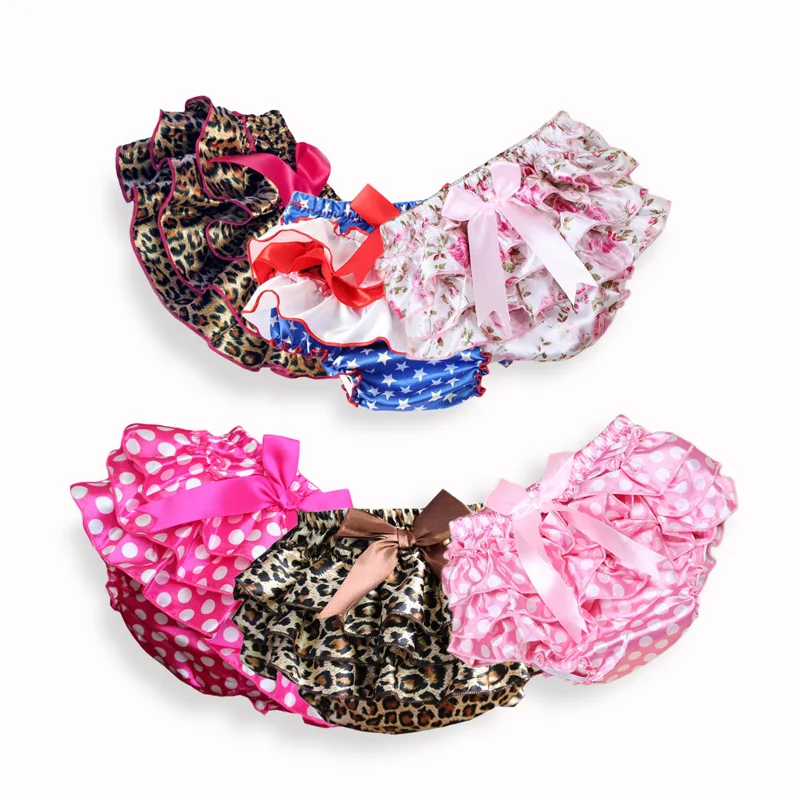 Детская юбка детские шорты атласные штаны с оборками для девочек мини юбки пачки