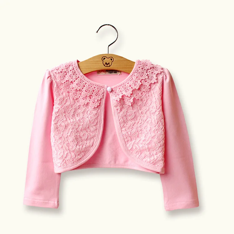 Pink ActhInK/Новинка года; кружевное свадебное болеро с длинными рукавами для девочек; стиль принцессы; торжественное праздничное пальто для девочек; детская верхняя одежда; жилеты; MC036 - Цвет: Pink