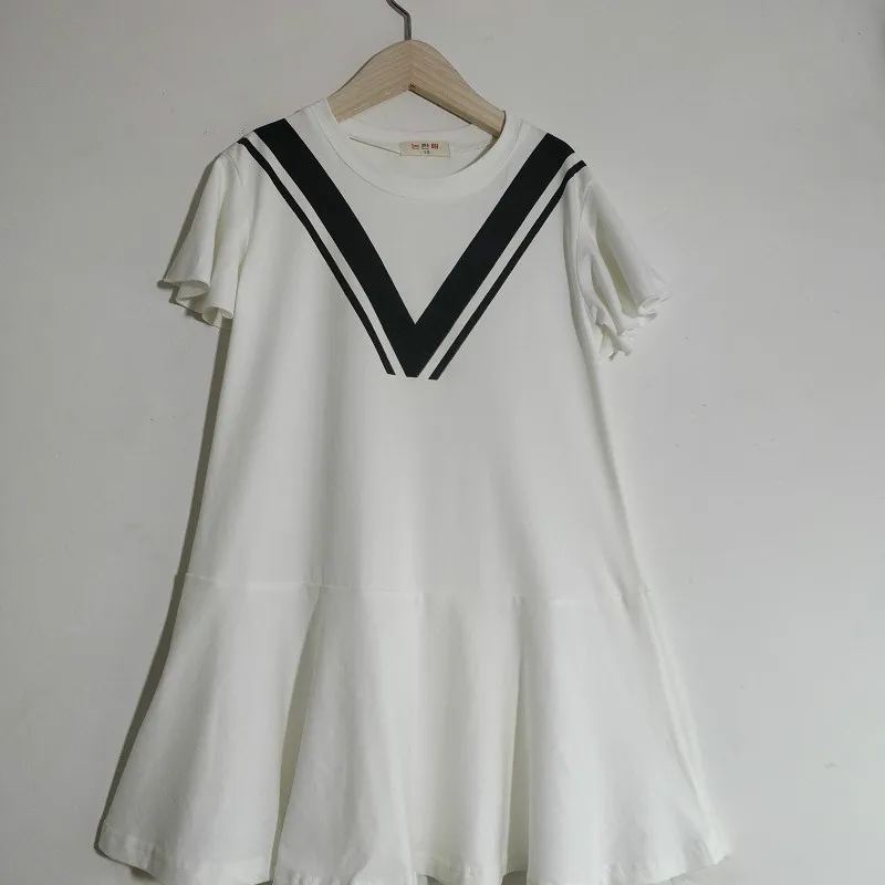 Брендовое платье для девочек хлопковое детское с оборками элегантное летнее